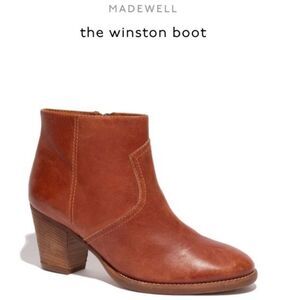 Madewell 1937 Winston Leather Heeled Ankle Boots Size 8.5 Womens